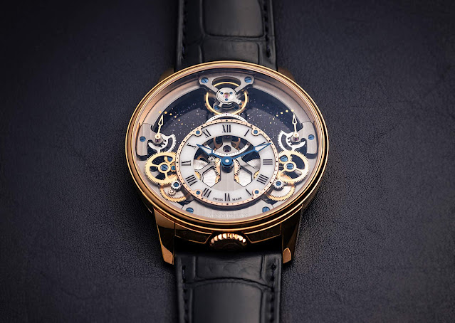 Arnold & Son Time Pyramid 42.5 in Red Gold and Platinum