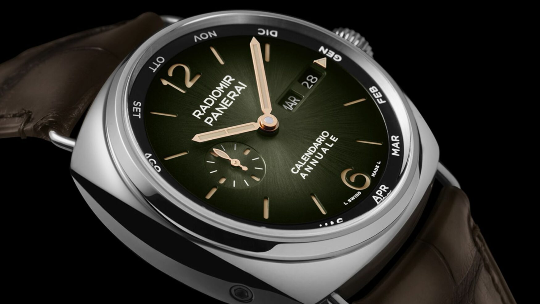Panerai unveils an exclusive absinthe green Radiomir Annual Calendar for their Paris boutique opening