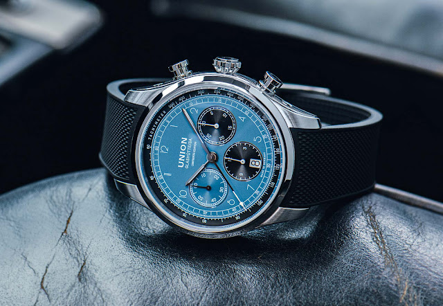 Union Glashütte Belisar Chronograph Speedster: vintage sportiness in electric blue