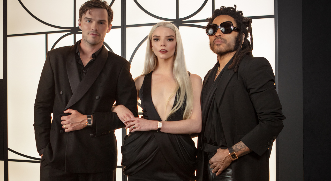 WATCH FACES: Lenny Kravitz, Anya Taylor-Joy and Nicholas Hoult at Jaeger-LeCoultre Reverso Stories exhibition opening