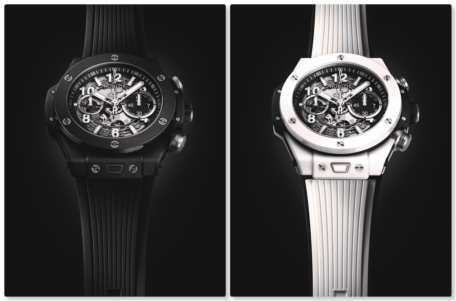 Ultimate Polarity: The Hublot Big Bang Unico Black Magic And White Ceramic Chronographs
