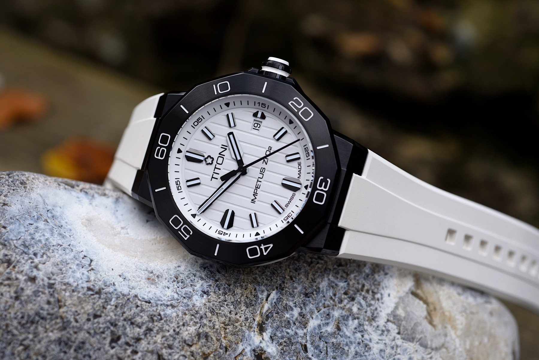 Hands-On With The Crisp New Titoni Impetus CeramTech ZrO2 In Black DLC And Ice White