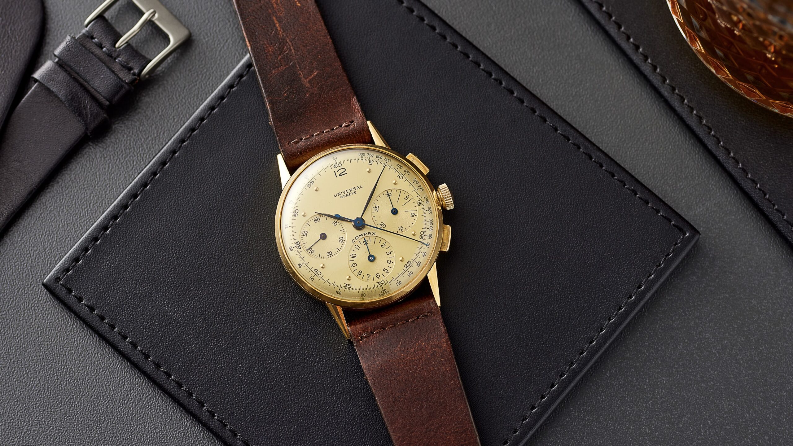Pre-Owned Picks: An 18K Gold Universal Geneve Compax, An Engine-Turned Rolex Air-King, And A New York-Exclusive Omega Seamaster