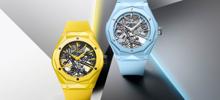 New Release: Hublot Classic Fusion Tourbillon Orlinski Yellow Magic And Sky Blue Watches