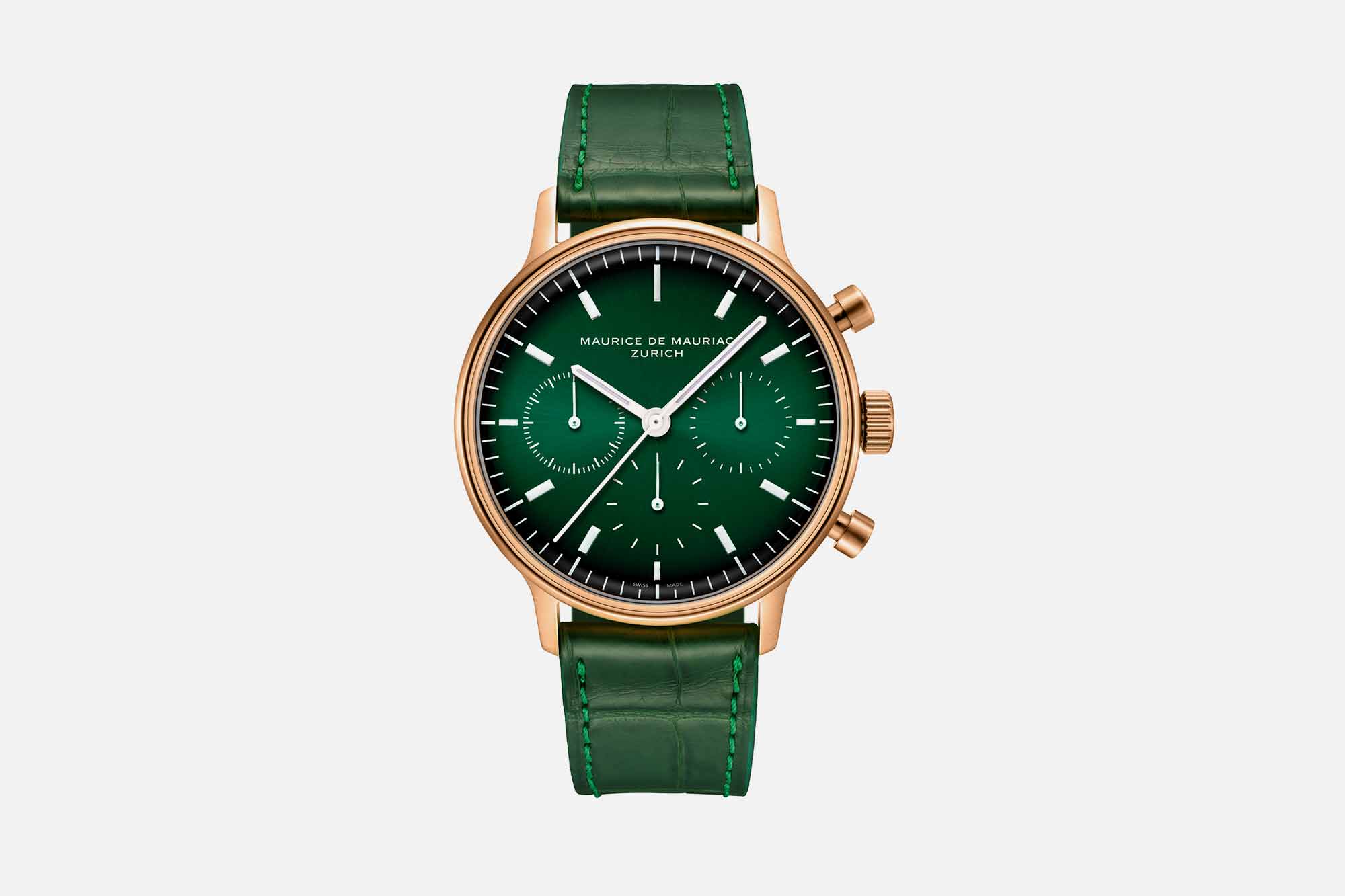 Maurice de Mauriac Introduces a Collection of Colorful Gold Chronographs