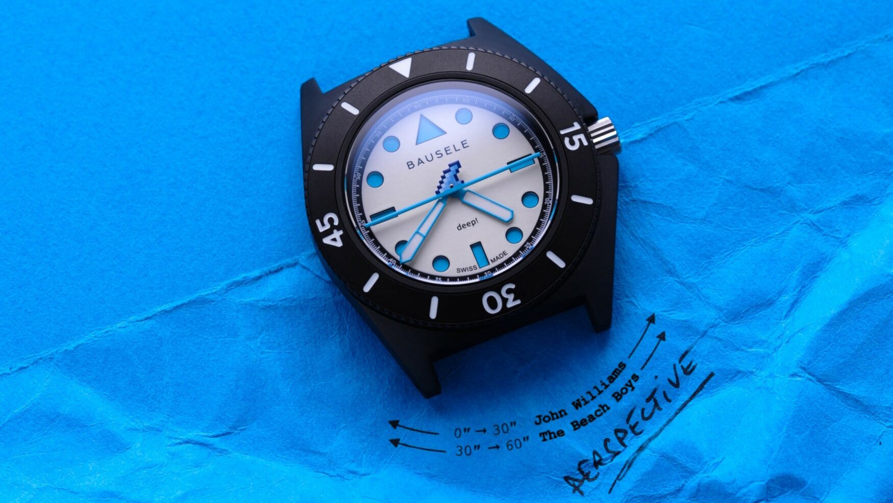 Bausele & seconde/seconde/ team up on a perspective-shifting dive watch that’ll scare (or delight) surfers