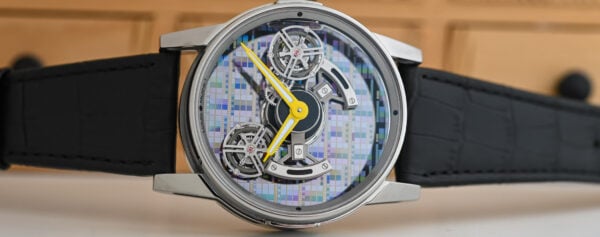 First Look – The Louis Moinet Astronef Techno has a Sci-Fi Silicon Wafer Dial and Two Tourbis