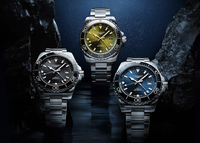 Introducing the new 43 mm HydroConquest GMT models by Longines