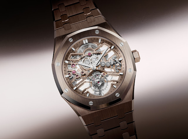 Introducing Audemars Piguet’s first Sand Gold timepiece: the Royal Oak Flying Tourbillon Openworked 41mm 26735SG
