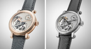 Speake-Marin mixes sandblasted openworked dials with polished titanium or rose gold