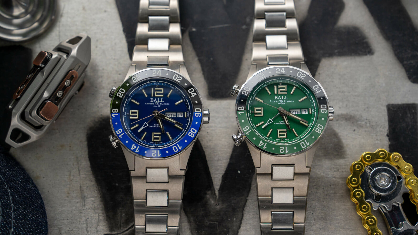 The Ball Roadmaster Marine GMT is a tough titanium worldly beater watch