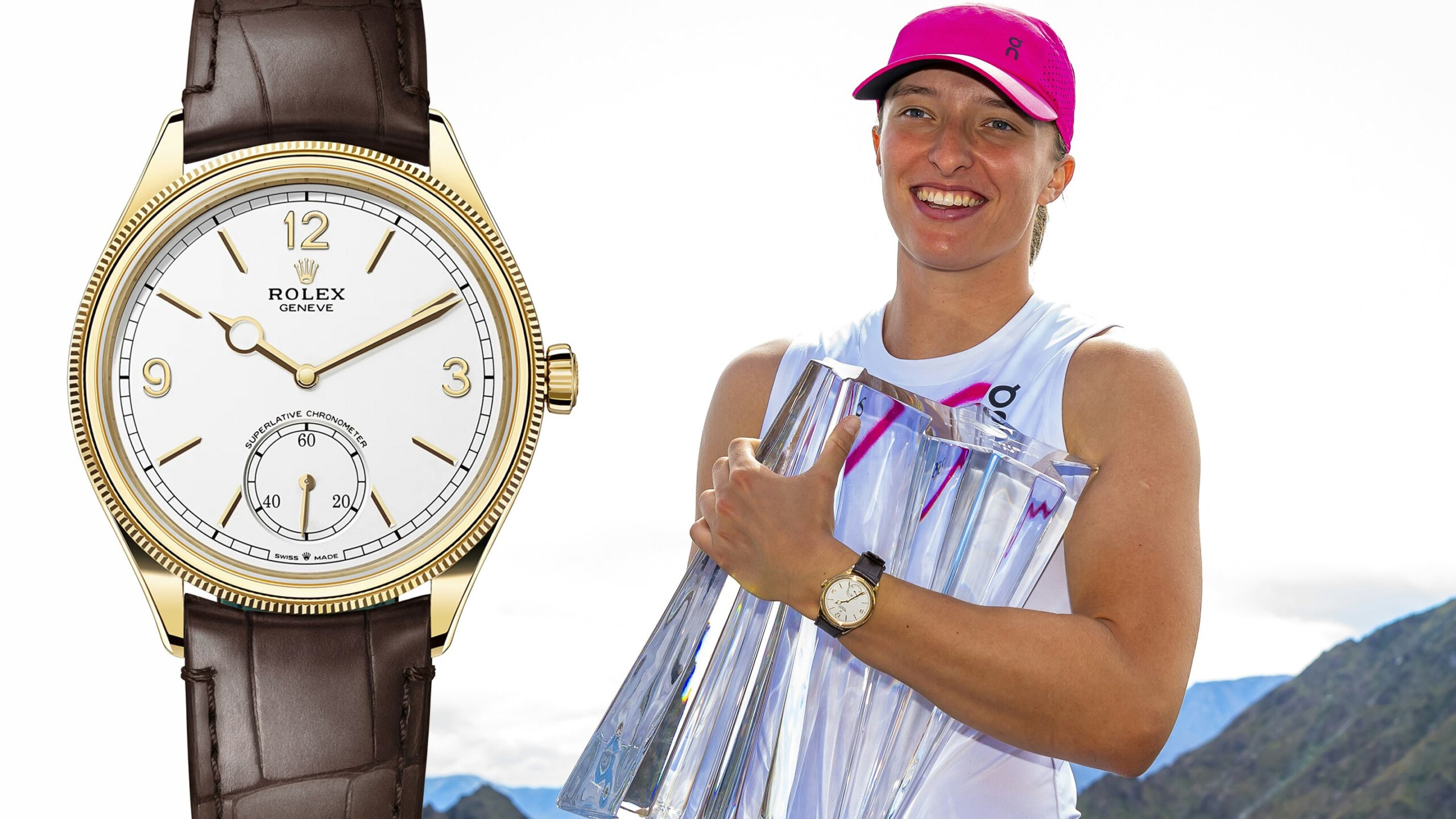 The Sports Section: Iga Świątek Wins At Indian Wells Wearing A Rolex 1908 In Yellow Gold