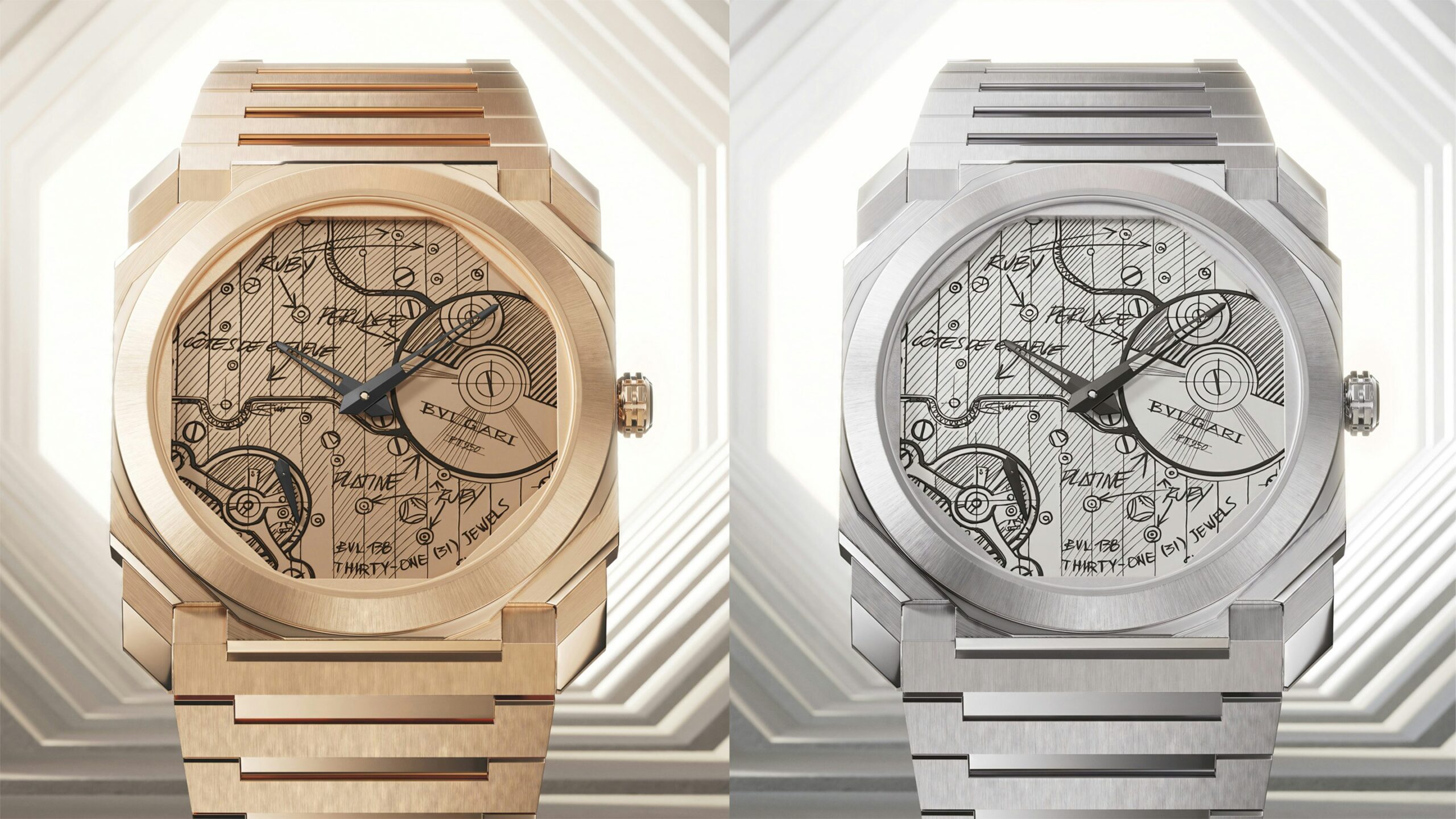 Introducing: Introducing: A New Limited Edition Bulgari Octo Finissimo Sketch Gives You A View Of The Back, From The Front