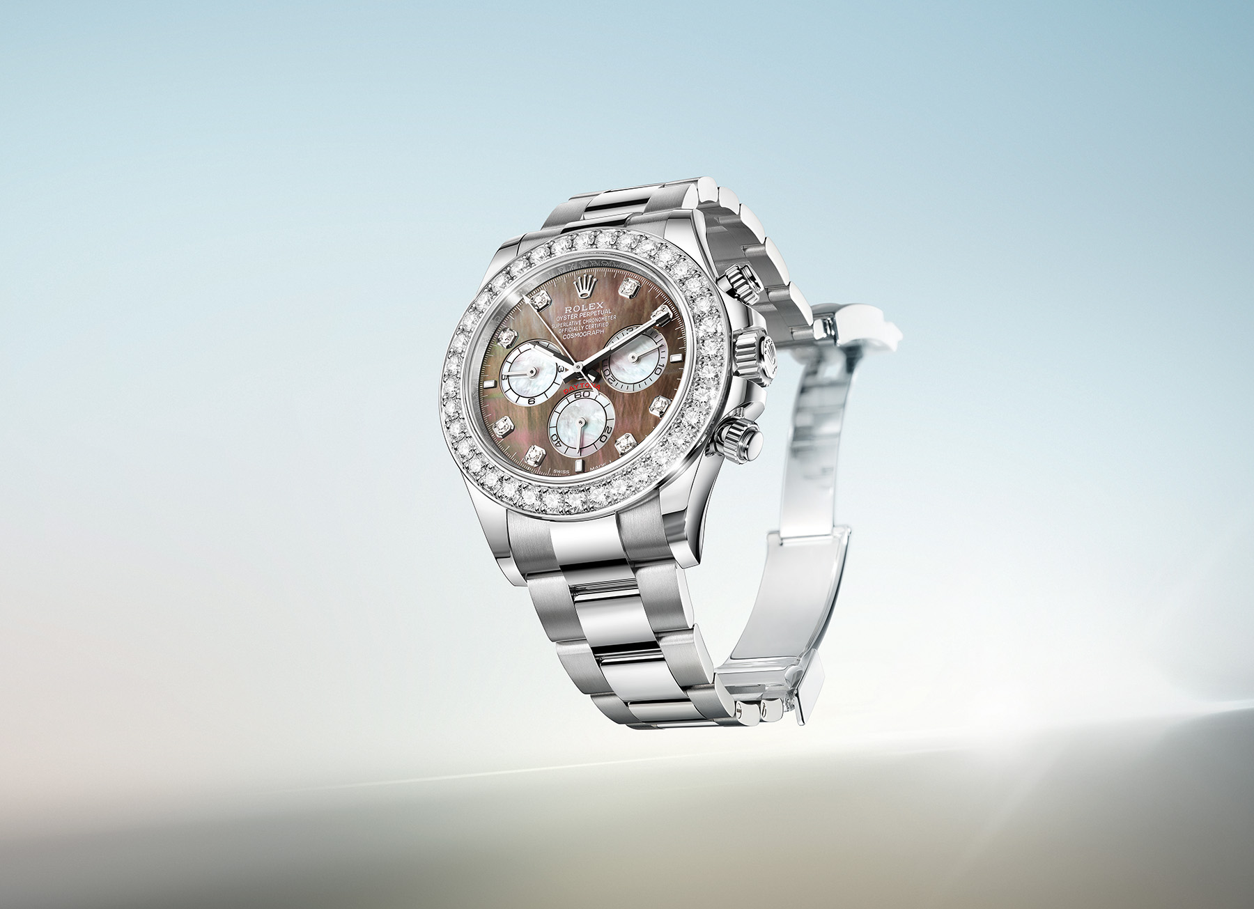 Rolex Introduces Two Gem-Set White Gold Daytona Models With A Mother Of Pearl Dial