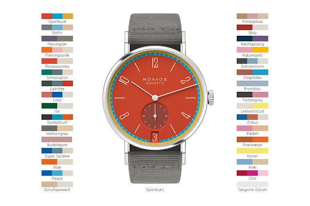 Nomos Glashütte unveils the Tangente 38 date in 31 limited-edition colours