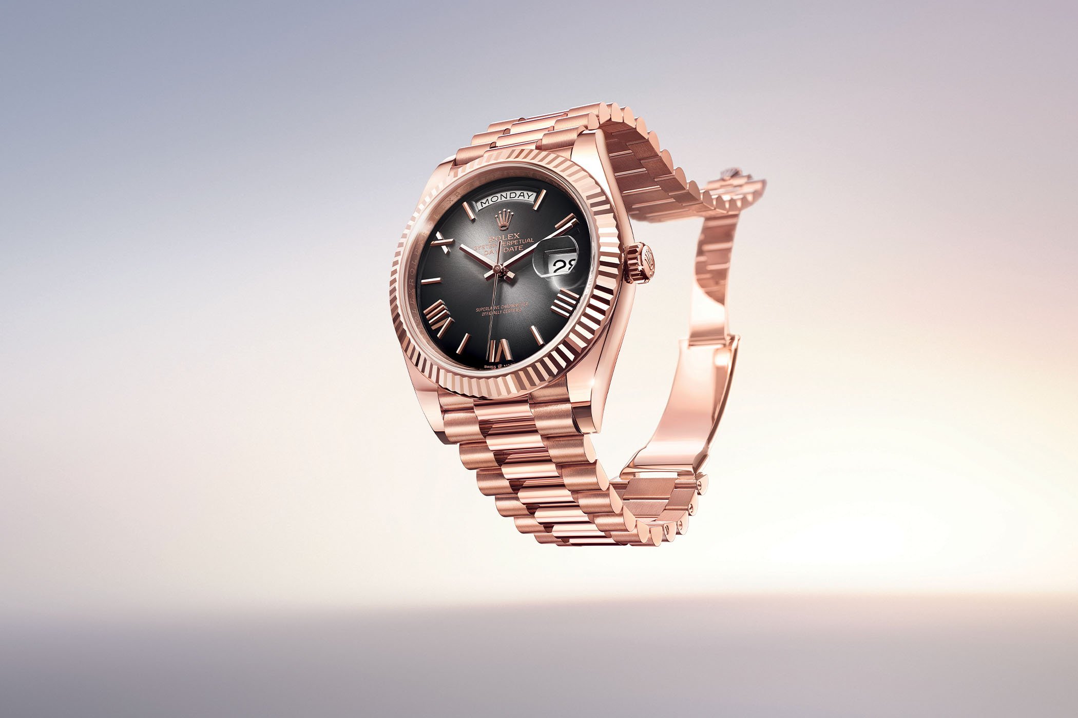 Introducing – The New Rolex Day-Date 40 in Everose Gold with a Slate Ombré Dial