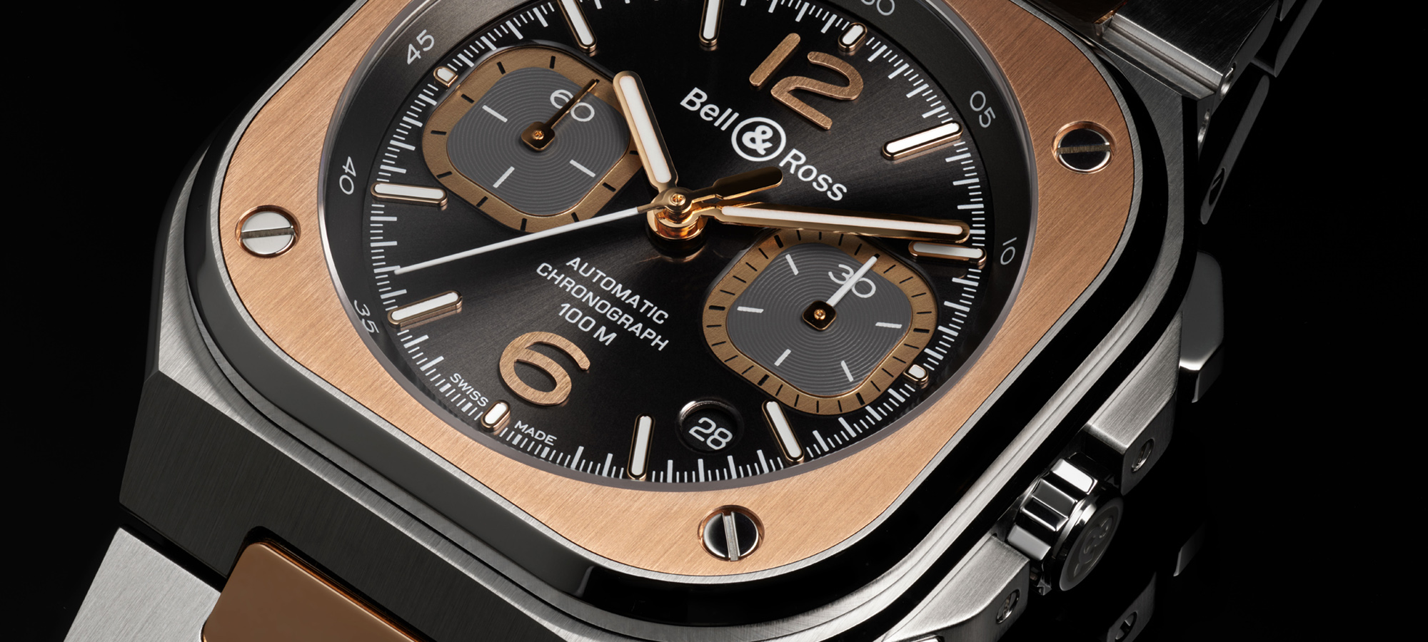New Release: Bell & Ross BR 05 Chrono Grey Steel & Gold Watch