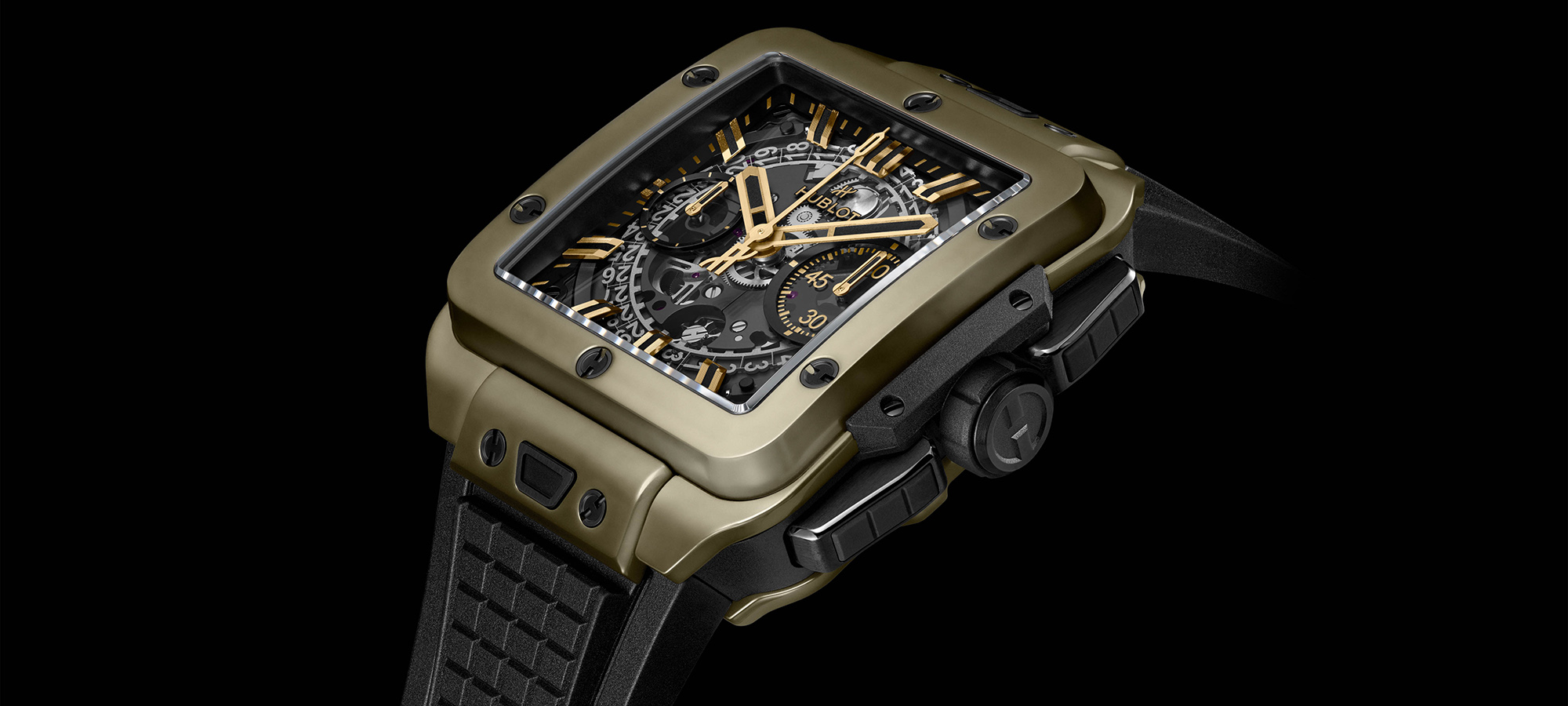New Release: Hublot Square Bang Unico Magic Gold Watches