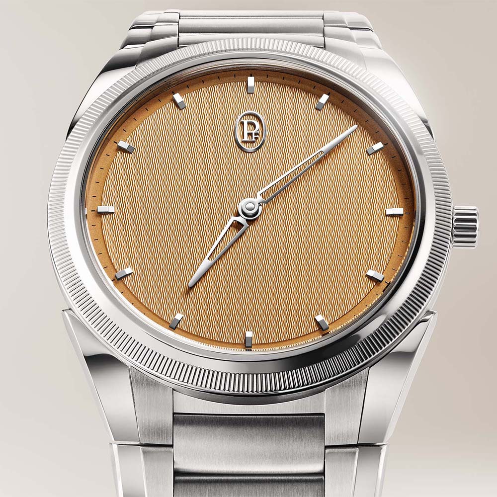The Parmigiani Fleurier Tonda PF Golden Siena edges into pure, no-date dress territory