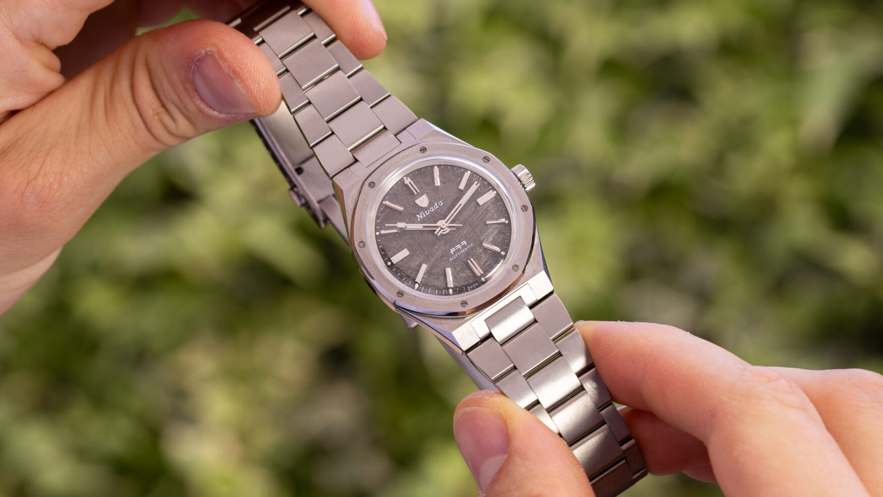The Nivada Grenchen F77 Titanium Meteorite blends ’70s swagger with modernity