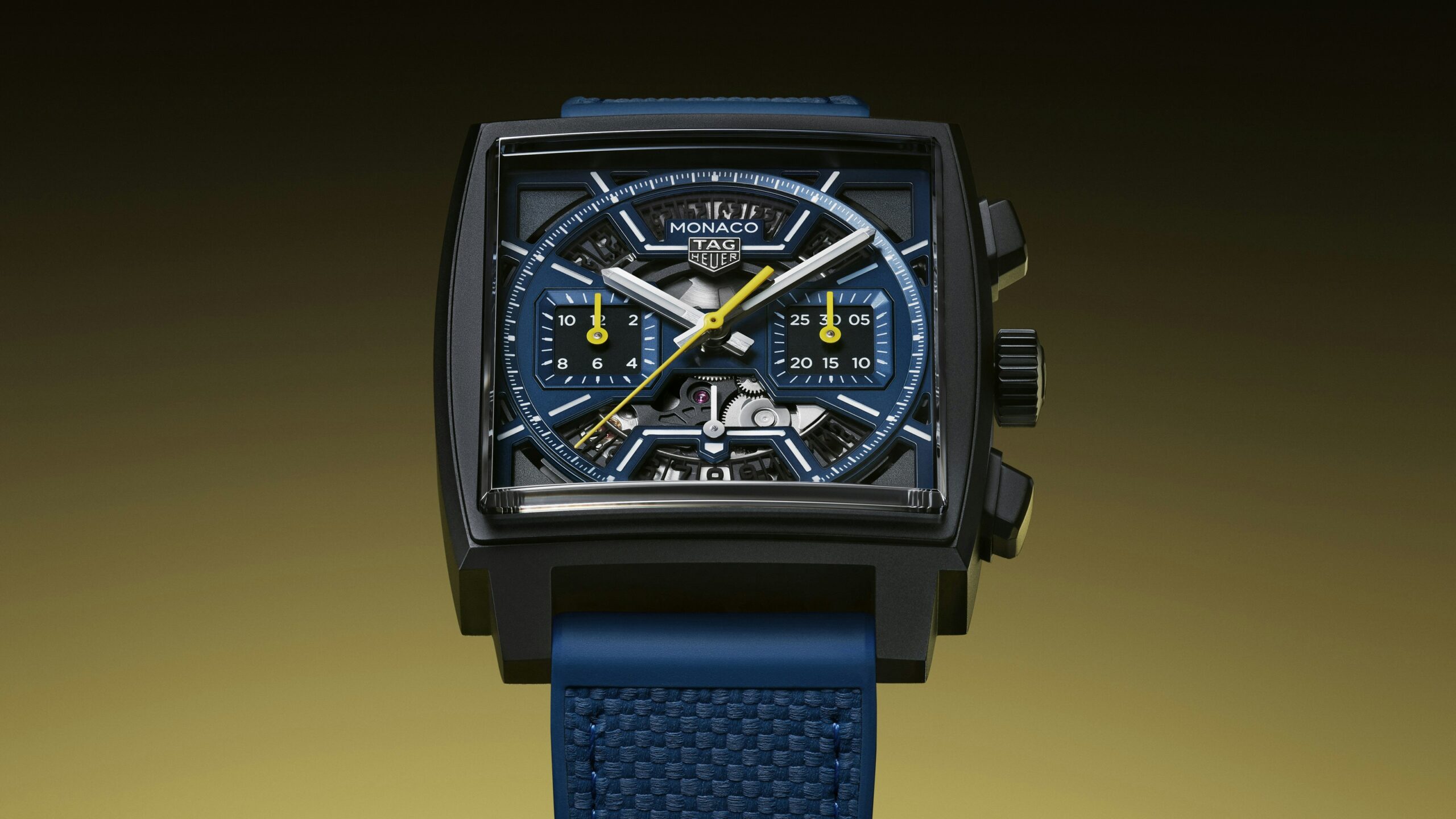 Introducing: TAG Heuer Introduces A Dark Blue Skeleton Monaco In DLC Titanium