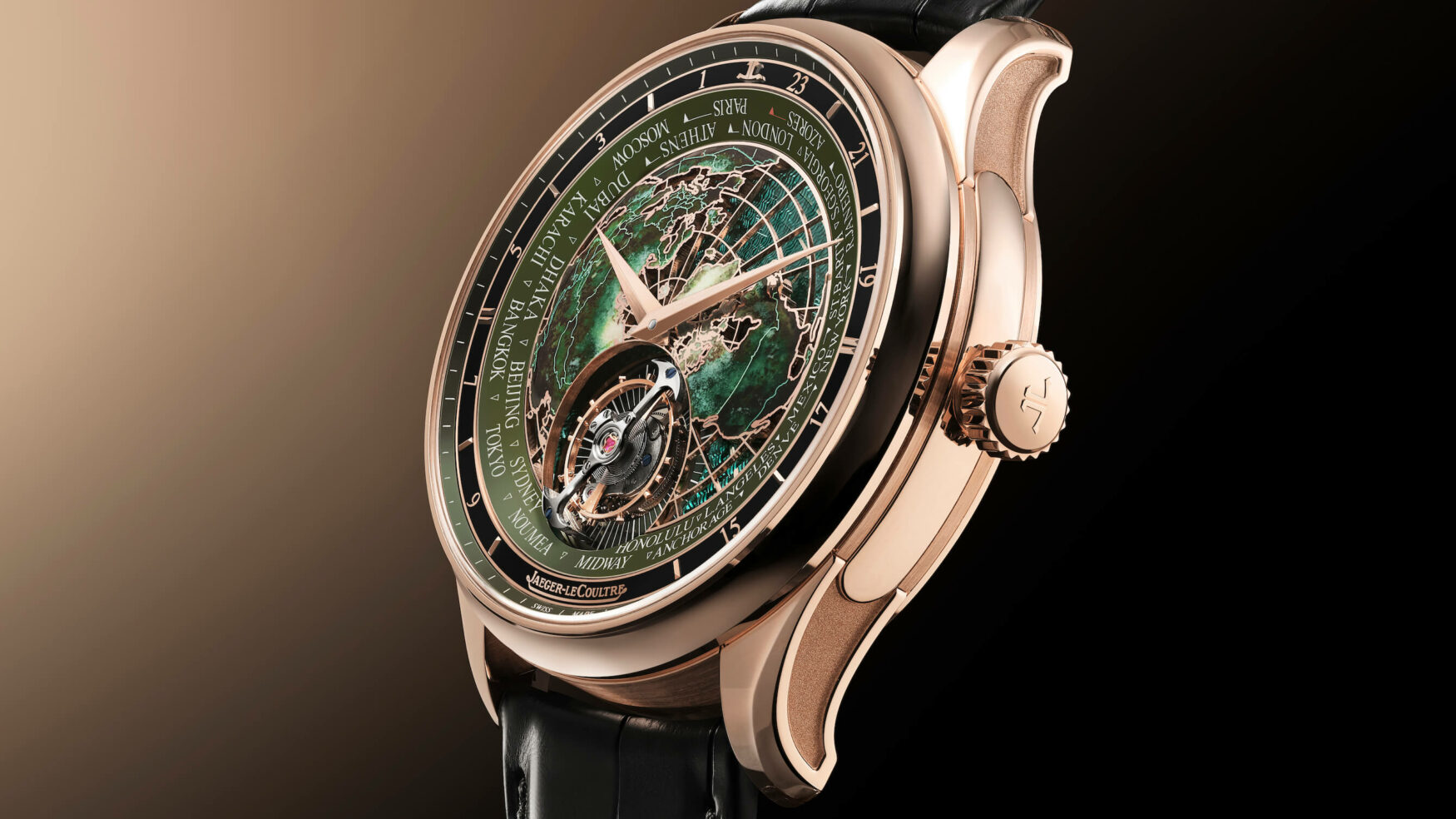 The Jaeger-LeCoultre Calibre 948 worldtimer has a dial that requires 70 hours of work alone