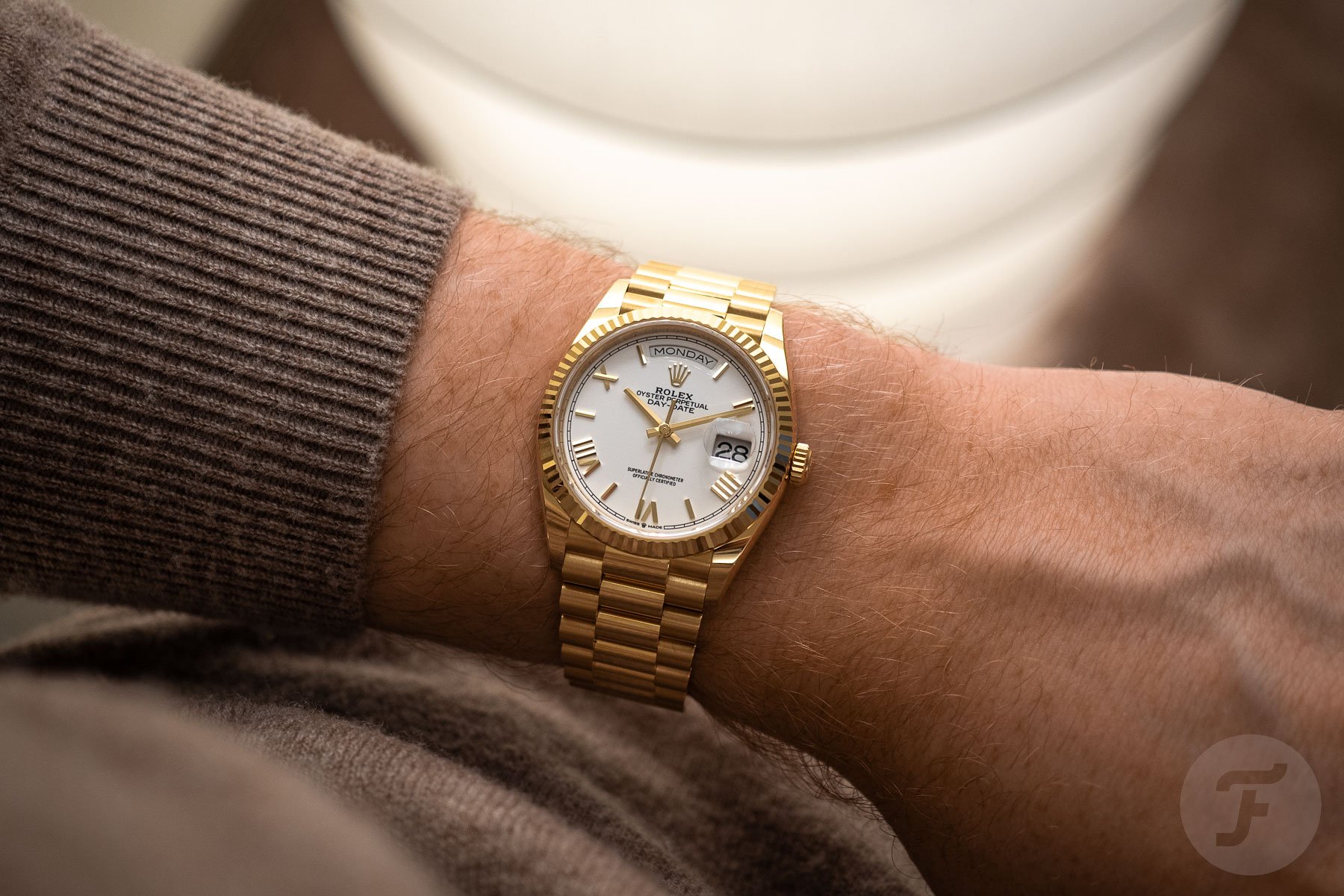 Hands-On: Rolex Day-Date With A White Dial And Deconstructed Roman Numerals