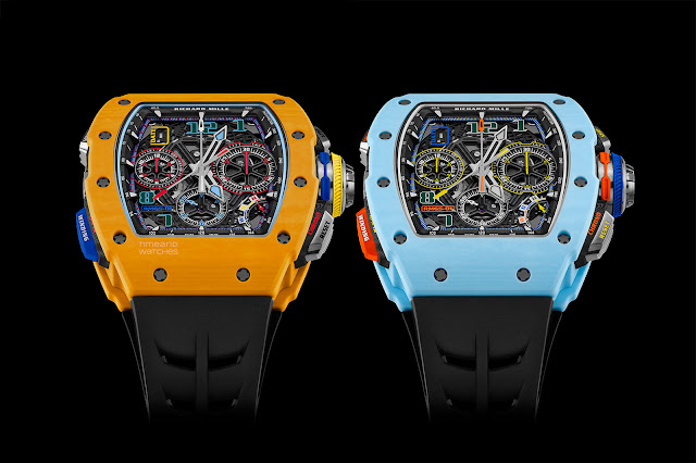 Richard Mille RM 65-01 Split-Seconds Chronograph in Pastel Blue Quartz TPT and Dark Yellow Quartz TPT