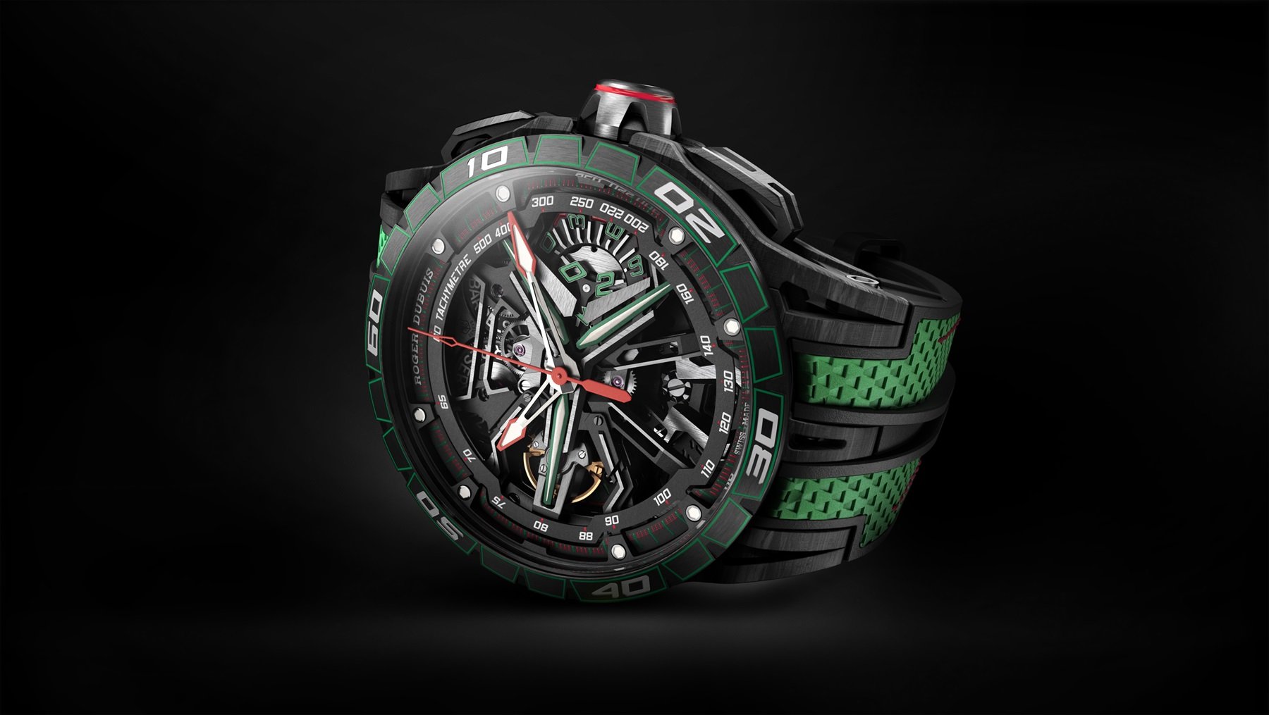 Introducing: The Roger Dubuis Excalibur Spider Flyback Chronograph In Lamborghini Squadra Corse Green