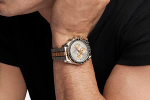 The Omega Speedmaster Moonwatch Goes Two-Tone
