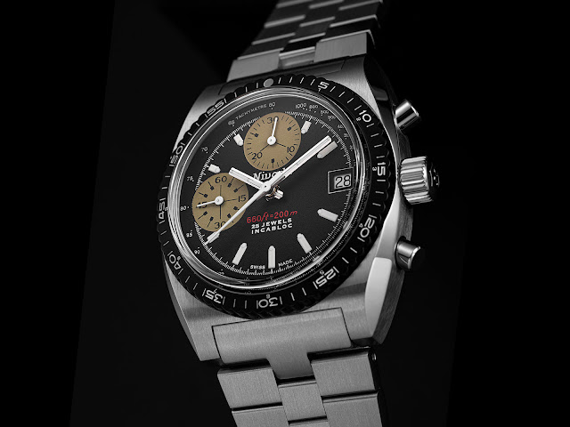 Nivada Grenchen unveils the Chronosport 38 mm, a reissue from the 1970s