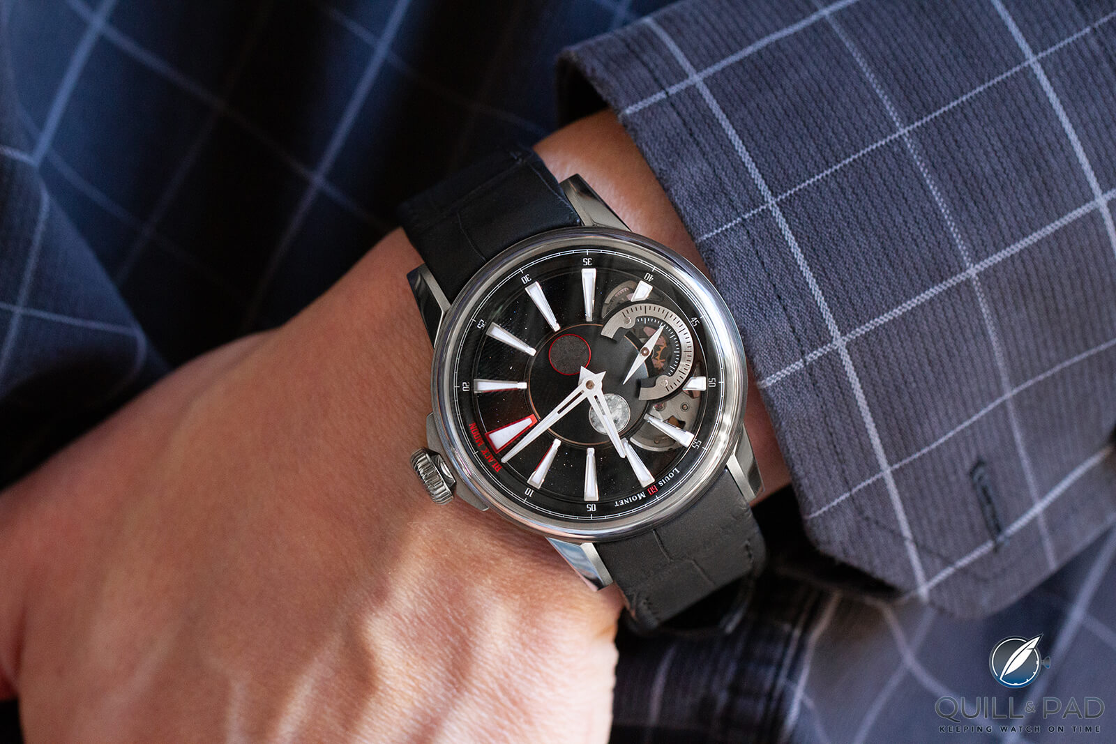 Louis Moinet Black Moon: World First Central Moon Phase with Moon Meteorite disks
