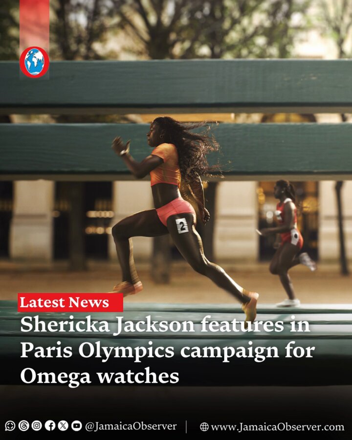 Olympic sprinter Shericka Jackson wears Omega Speedmaster