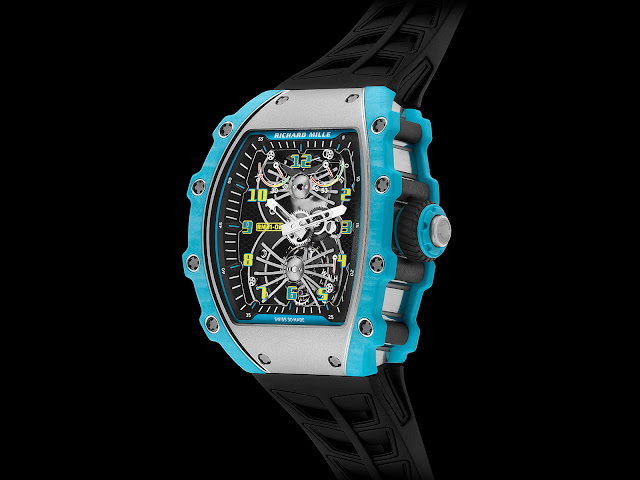 Blue Caribbean Quartz TPT, Carbon TPT, and Titanium for the new Richard Mille RM 21-02 Tourbillon Aerodyne