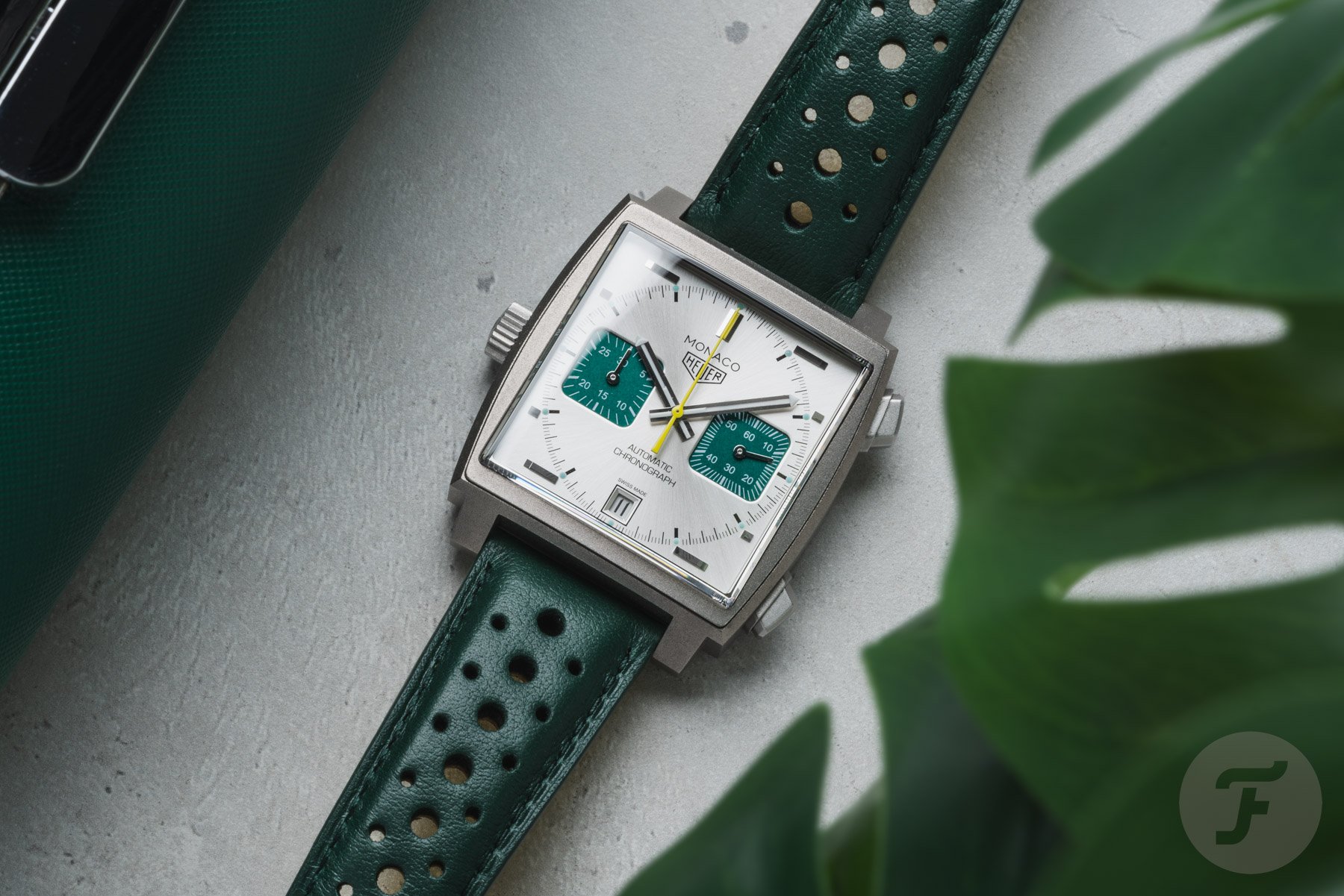 Hands-On With The Titanium TAG Heuer Monaco Chronograph Racing Green