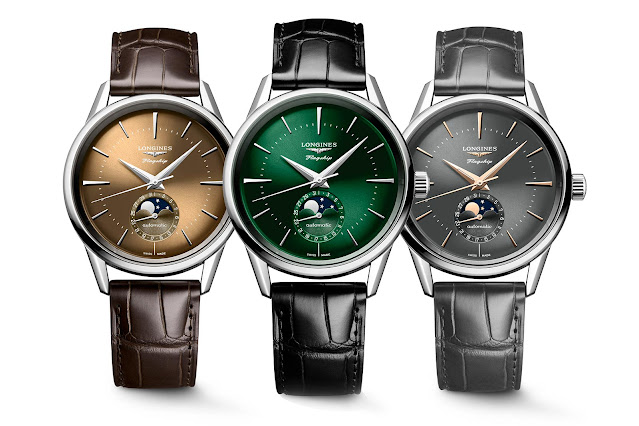 Longines unveils three new models in the Flagship Heritage Moonphase line