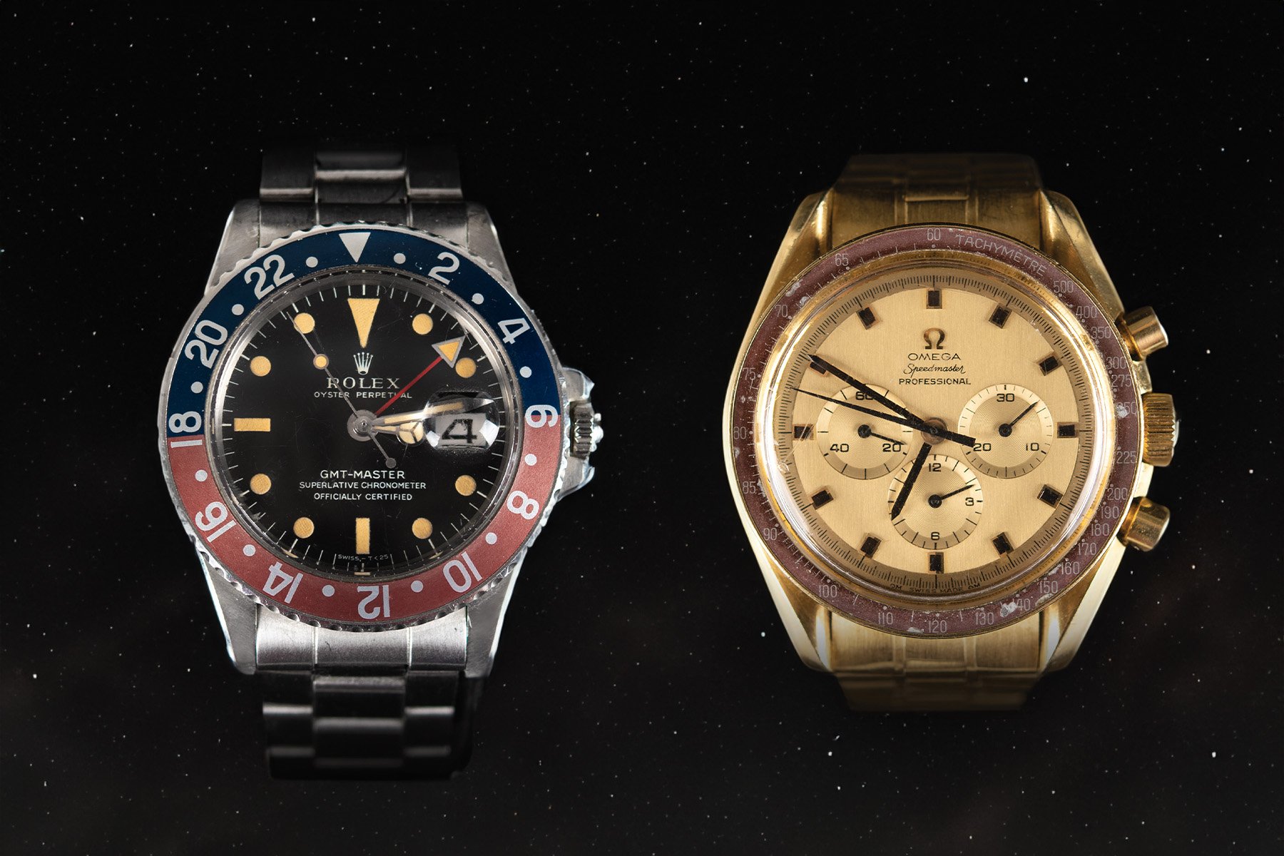 Space Watches: Edgar Mitchell’s Rolex GMT-Master 1675 And Dave Scott’s Omega Speedmaster Apollo 11