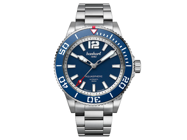 Hanhart debuts the Aquasphere FreeFall Blue: first dive watch in new collection