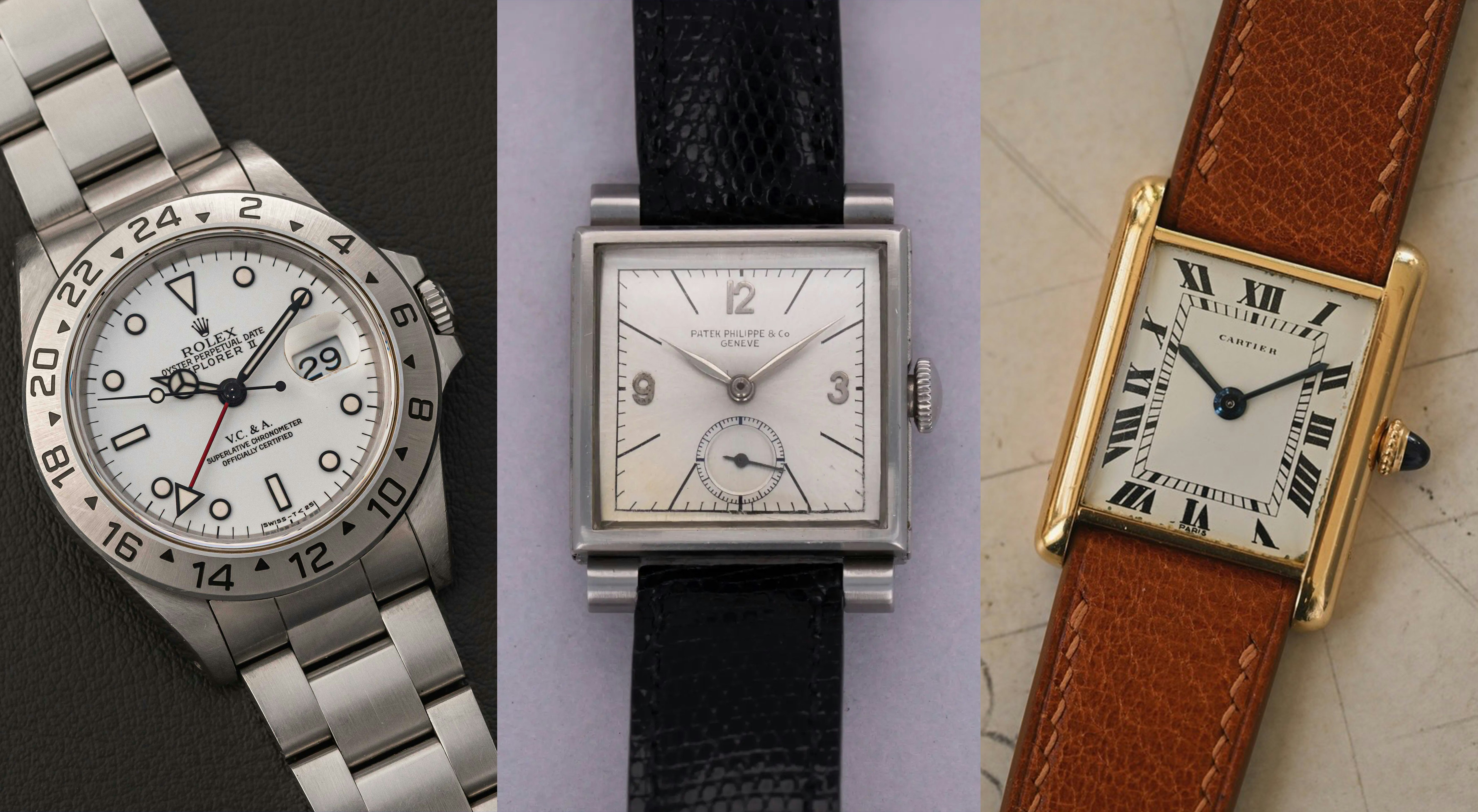 Bring a Loupe: A Cube-esque Patek Philippe, A Van Cleef & Arpels Signed Rolex, And A True Vintage Cartier Tank L.C.