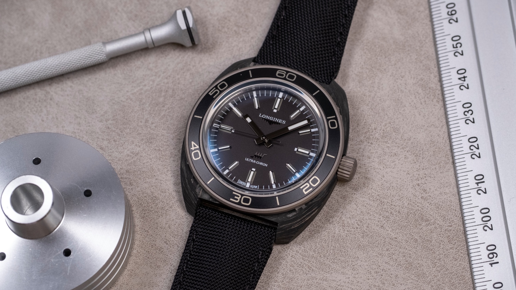 The new Longines Ultra-Chron Carbon is the brand’s first endeavour with the material