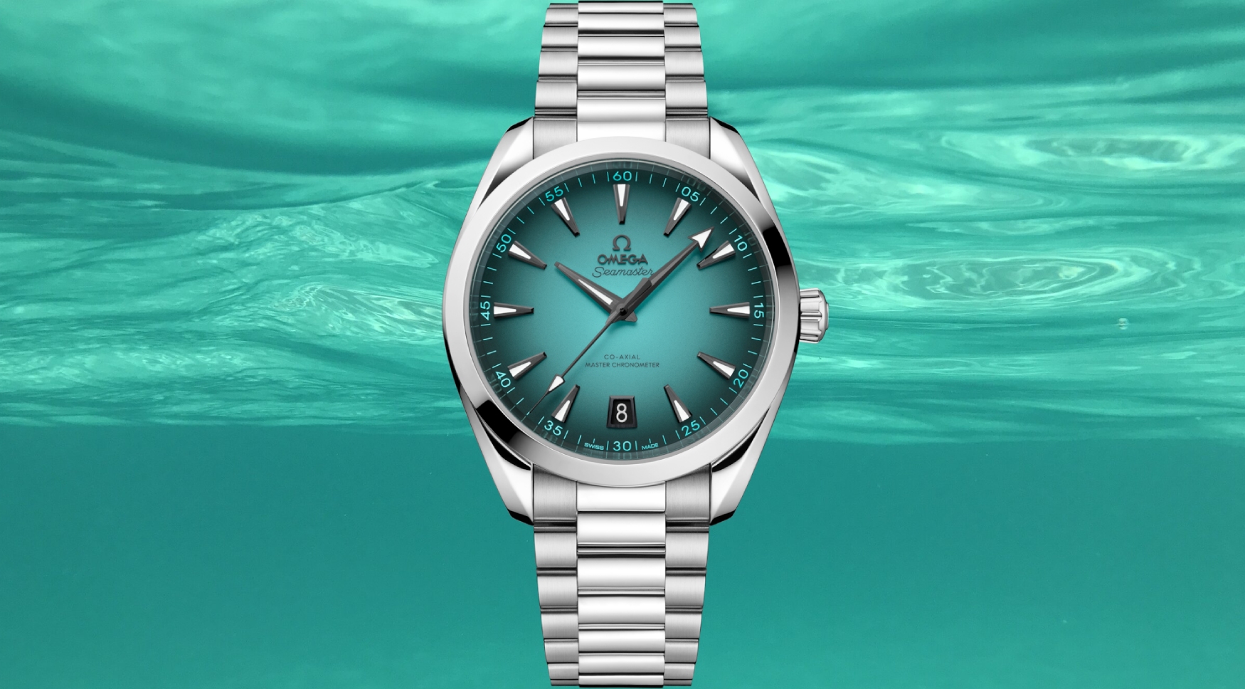 Omega drop another surprise holiday release: a Seamaster Aqua Terra 150M in turquoise