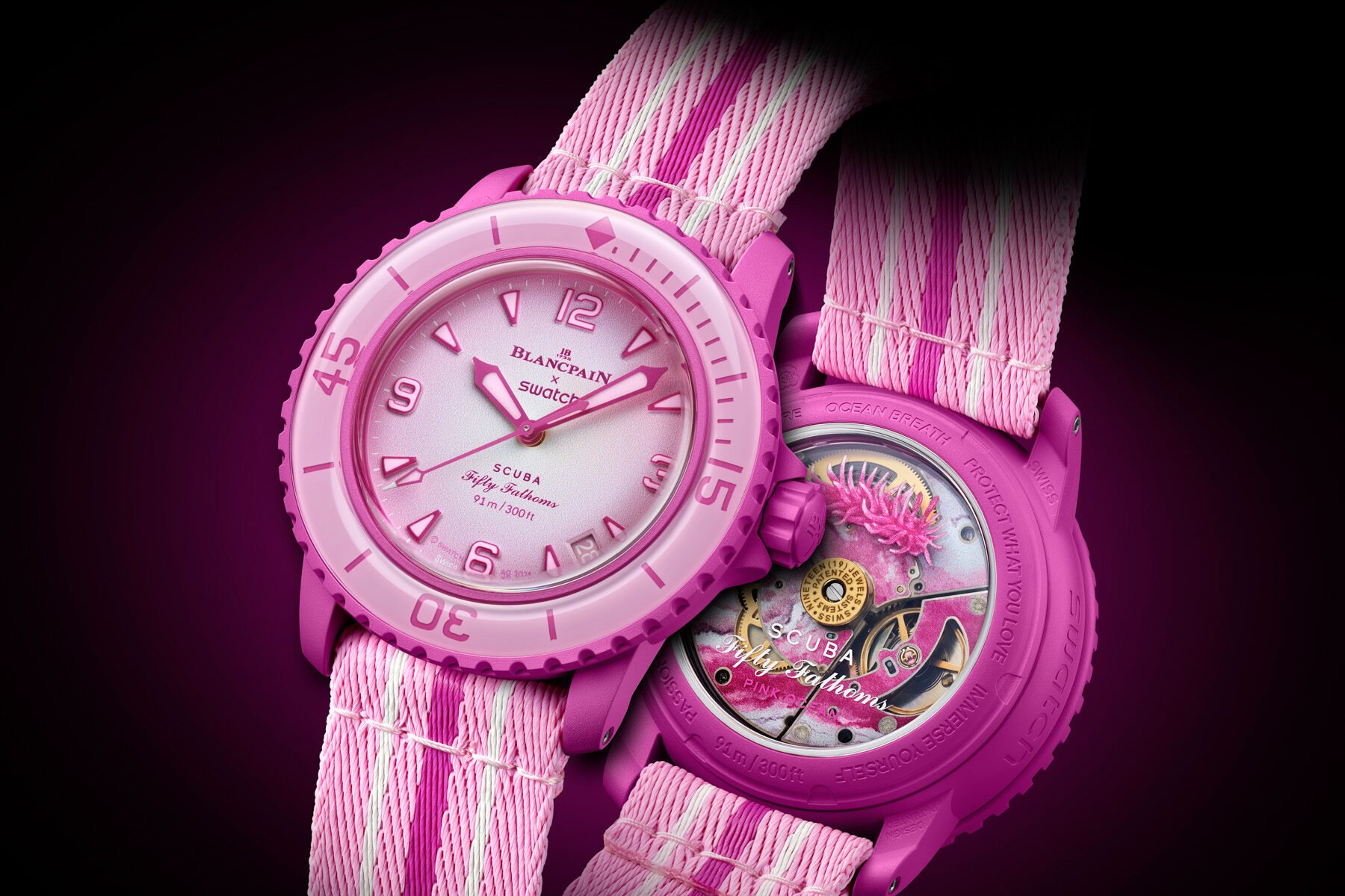 Hot-Take: Living “La Vie En Rose” With the New Swatch × Blancpain Fifty Fathoms Scuba Pink Ocean