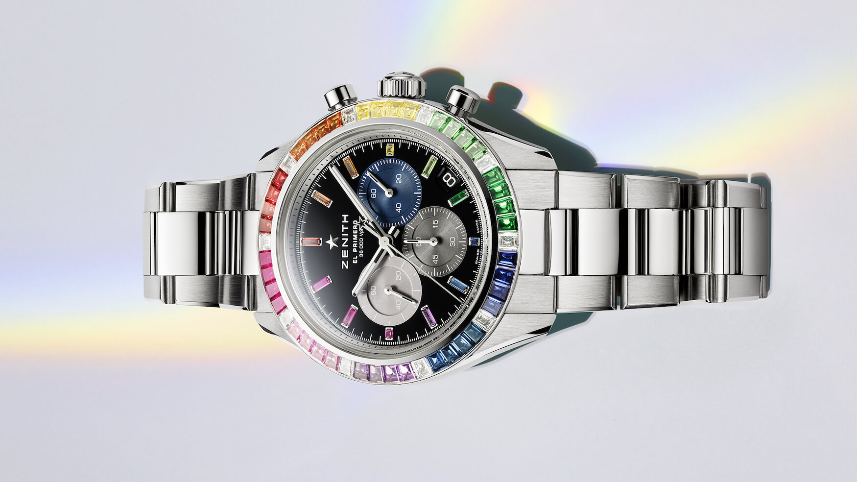 Zenith seeks to steal the rainbow crown with the new white gold Chronomaster Sport Rainbow