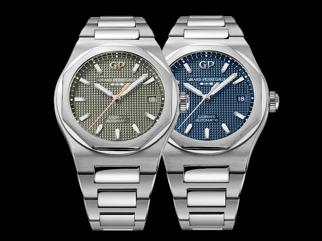 Girard-Perregaux Laureato 38 mm Sage Green and Midnight Blue