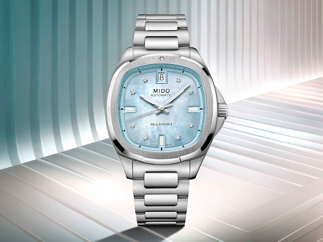 Mido Multifort TV 35 with mother of pearl and diamonds