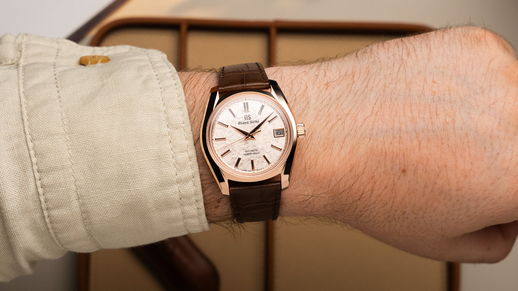 Precious Cherry Blossom: The Grand Seiko SBGH368 debuts a 38mm 62GS case in pink gold