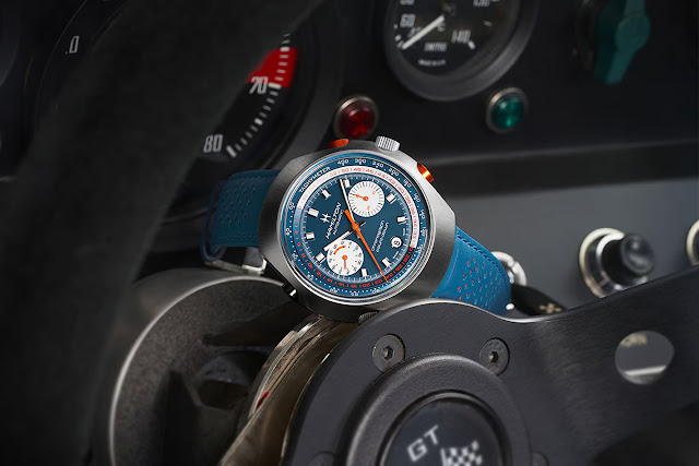 Hamilton presents a blue and orange limited edition of its Chrono-Matic 50