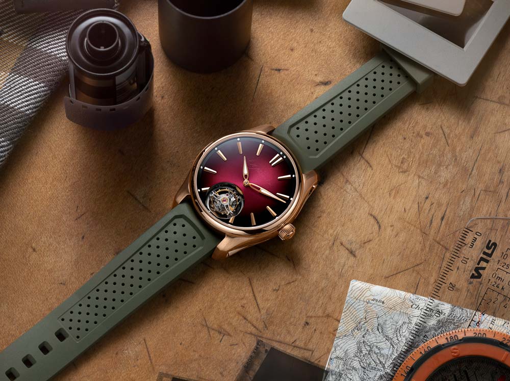 H. Moser & Cie’s Pioneer Tourbillon Gets A Fresh New Face In Burgundy