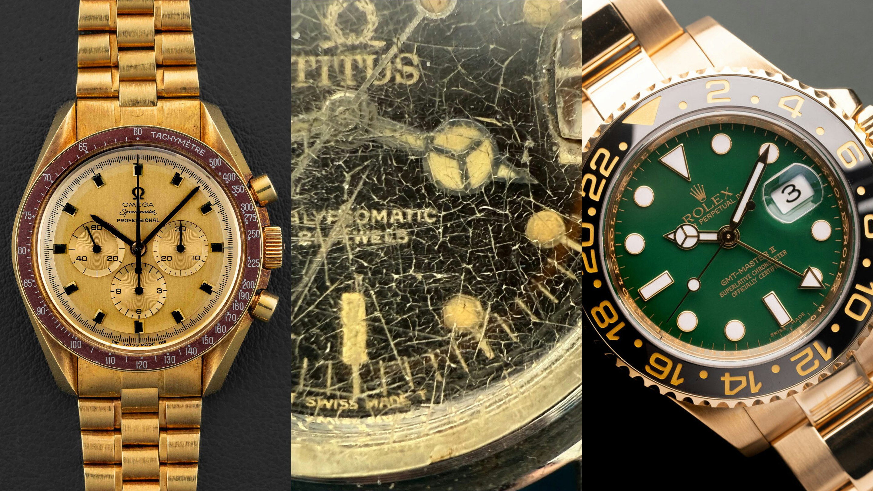 Bring a Loupe: A Different Astronaut Speedmaster, A Solid Gold GMT-Master, And Gilt Dials Galore