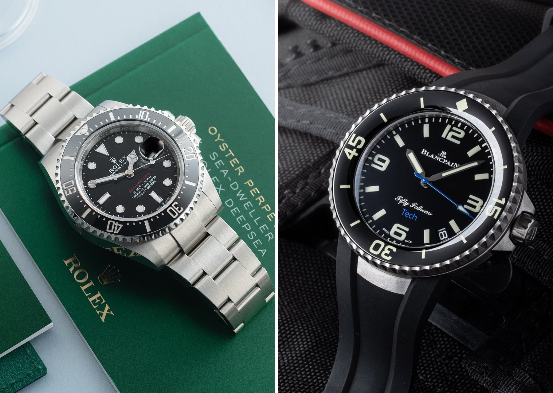 Sunday Morning Showdown: Blancpain Fifty Fathoms Tech BOC IV Vs. Rolex Sea-Dweller Ref. 126600